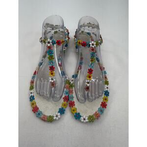 René Caovilla Venezia Bloom Collection Floral Lace Sandals Size 41 (US 10)